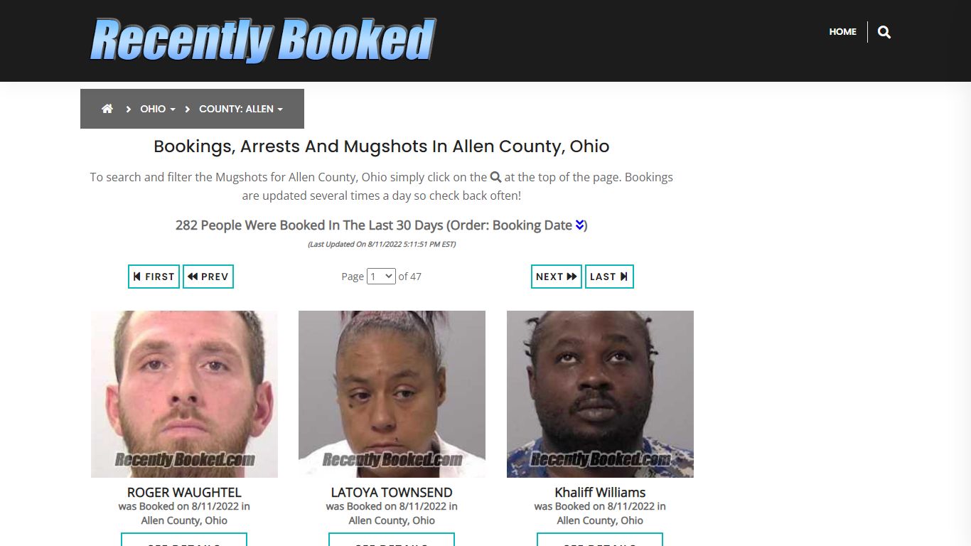 Recent bookings, Arrests, Mugshots in Allen County, Ohio