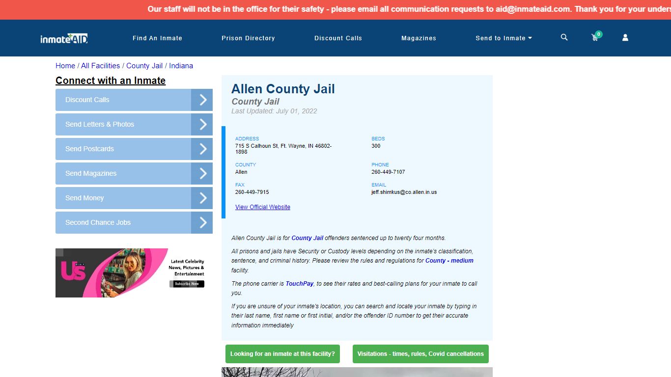 Allen County Jail - Inmate Locator - Ft. Wayne, IN